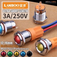 Lanboo 12/16mm Spet 2pin Explosion-Proof Push Button Switch with Colored Metal Aluminum Head