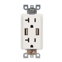 20A  125V  Decora Tamper-Resistant Receptacle/Two Ports  5VDC  4.0A USB Chargers