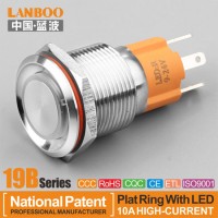 Lanboo 19b Series 1no Metal on off Switch with Plat with Ring LED