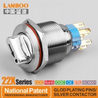 Lanboo 22X Series 2 Position 3 Position Selector Rotary Switch with LED Lamp