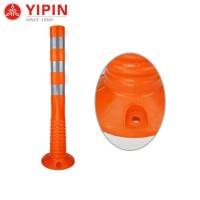 Orange High Reflective PU Flexible Traffic Spring Warning Post