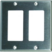 2-Gang Decora/GFCI Device Decora Wallplate  Stainless Steel