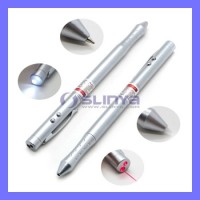 Promotion 4 in 1 Multifunction Metal Ballpoint LED Light Laser Pointer Metal Laptop Stylus Pen for C