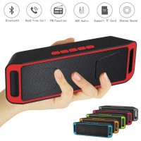 Sc208 Portable Outdoor Wireless Bluetooth Speaker Dual Horn Bass Subwoofer Aux TF Card U Disk Loudsp