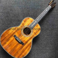 Koa Wood Ebony Fingerboard Abalone Binding Inlay 1 3/4 Inches Nut Width Acoustic Guitar