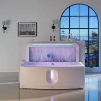 Low Price with Colorful LED Light Waterfall Whirlpool Massage Bathtub