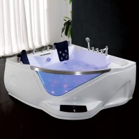 Cheap Triangle Shape Massage Acrylic Corner Bathtubs Use 2 Person