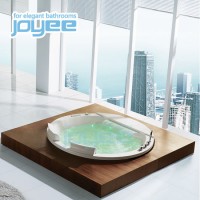 Joyee High Quality Acrylic Marble Top Round Drop in Whirlpool Jet Indoor Jacuzzi Massage Hot Tub Bat