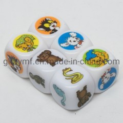 16mm D6 Colorful Printing Dice / 16mm D6 Smooth Dice with Printing Logo at Each Face图1