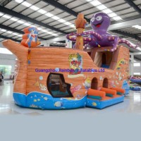 Rainbow Hot Sale Inflatable Octopus Theme Pirate Boat