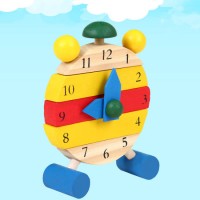 Creative Cute Pre-School Educational Toy Wooden Clock for Kids