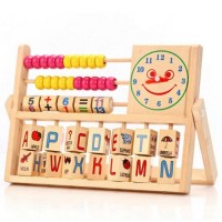 Wooden Baby Numbers Arithmatics Math Bead Abacus Alphabet Children Educational Toy