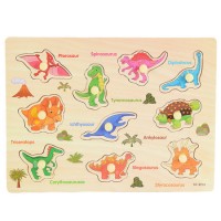 Dinosaur Children Grab Board Baby Wooden Puzzle Early First Educational Kids Learning Toys