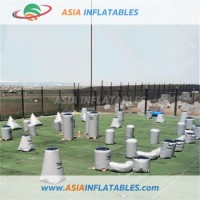 Inflatable Silvery Theme Air Paintball Bunkers Challenge Games