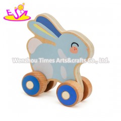 Most Popular Cute Rabbit Wooden Toy Car for Kids W04A412图1