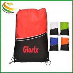 Red Black Popular Drawstring Backpack PP No Woven Bags图1