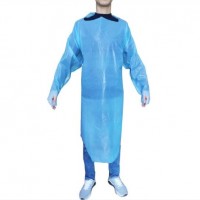 Disposable Protective Plastic CPE Isolation Gown with Thumb Loop Style