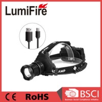 USB Rechargeble Outdoor High Light Telescopic Zoom Xhp70 Headlamp