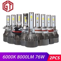 2PCS 6000K H7 LED H4 H1 H8 Hb4 H11 H3 Hb3 LED Canbus 9005 9006 H13 H9 9004 9007 Car Headlight Bulbs