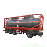 Chemical Liquid Acid ISO Tank Container 30FT for Road Transport Steel Lined LDPE for HCl (max 35%)