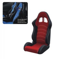 Racing Seat Black PVC Carbon Look with Single Slider and Single Adjustor for Automobile Car Use