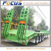 60t Tri Axle Lowbed/ Lowdeck/ Low Platform Cargo Heavy Truck Semi Trailer