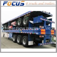 20-40FT Container Truck High Bed 3 Axle Flatbed Semi Trailer for Sale