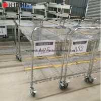 NSF Adjustable Heavy Duty Industrial Factory Storage Chrome Steel Wire Shelving Rack Cart Trolley