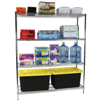 Multi-Purpose 4-Tier Large Capacity Industrial Steel Storage Rack Wire Shelving with NSF & BSCI Cert