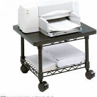 Powder Coated 2 Tiers Office Storage Mobility Under Desk Fax Stand Printer Rack Cart