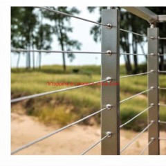 Quality Outdoor Wire Cable Handrail / Balustrade / Railing / Square Stainless Steel Post & Tensioner图1