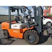 5 Meters 6 Meters 3 Stage Full Free Mast 5000kg Diesel Forklift with Isuzu Engine for Sale