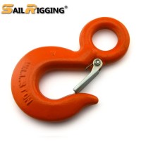 Cargo Chain Lift Rigging Alloy Steel Drop Forged Eye Slip Hook with Safety Latch