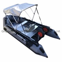 China Best High Quality PVC 360 Rugged Rigid Inflatable Fishing Rowing Boat with Tent