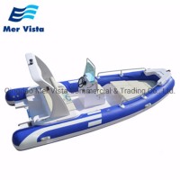 Hypalon Fiberglass Rigid 5.8m Inflatable Rib Boat with Outboard Motor