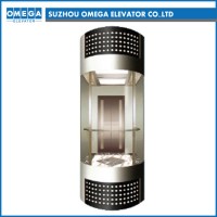 Home Round Semicircular Observation Elevator with Three Sides Panoramic Lift