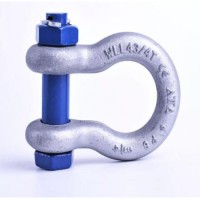 Bow Shackles with Safety Bolt Pin Rigging Hardware Us Type Drop Forged G2130 Safety Bolt Bow Shackle