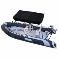 16FT Inflatable Fiberglass Rigid Fishing Boat Yacht with Sunshade