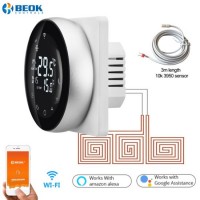 WiFi Room Thermostat with Round Touch Screen for 16A Electric Floor Heating