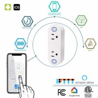 2AC in 1 Smart Plugs Electrical Outlet Switches 16A Dual Individual WiFi Sockets with Energy Monitor