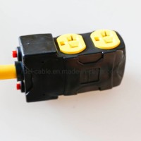 30-AMP 125/250 Generator Extension Cord (L14-30P to four 5-20R) Thermal Protector