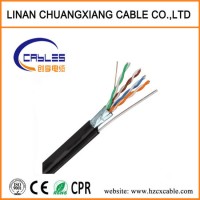 LAN Cable 24AWG FTP Cat5e Cable with Power Cable with Messenger Outdoor Network Cable for Communicat