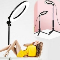 Ring Light with Stand LED Camera Dimmable Selfie Light Ring for Smart Phone Tripod and Phone Holder