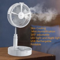 Mini USB Recharge Fan Adjustable Folding Fans Silent Spray Fan Air Cooler Desktop and Floor Standing