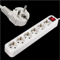 4.0mm 4.8mm EU Plug 3 Outlet Power 250V 10A Extension Cable Wall Socket Mains Lead Plug Strip Adapte