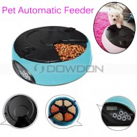 6-Meal Automatic Pet Feeder with Voice Recorder & LCD Display