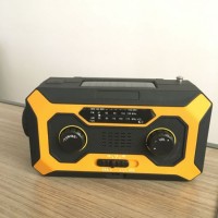 Solar Rechargeable Emergency Hand Crank Powered Am/FM Radio with LED Flashlight Alerted and Cell Pho