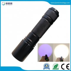 UV+White Dual LED Flashlight Zoomable T6 Super Bright 395nm Scorpion Light LED Flashlight图1