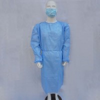 Disposable Thickened Non-Woven SMS Isolation Gown with Knitted Sleeves and Waterproof Protective Clo