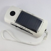 4 LED Solar Powered Dynamo FM Radio Flashlight Power Cell Phones Charger LED Flashlight with USB Cha